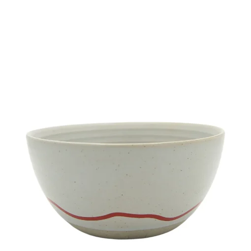 Keith Brymer Jones Keith Brymer Jones | Plates & Bowls^- Stoneware Bowl - Pebble & Red - 600ml