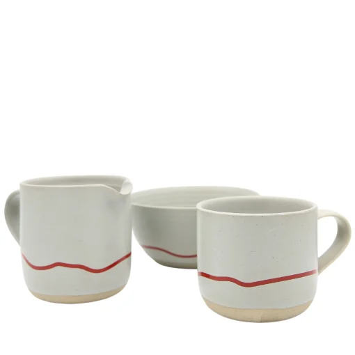 Keith Brymer Jones Keith Brymer Jones | Plates & Bowls^- Stoneware Bowl - Pebble & Red - 600ml