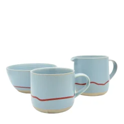 Keith Brymer Jones Keith Brymer Jones | Serveware^- Stoneware Jug - Clear Sky & Red - 400ml