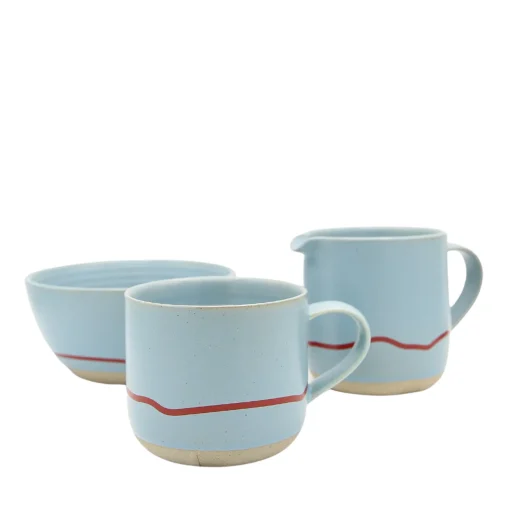 Keith Brymer Jones Keith Brymer Jones | Serveware^- Stoneware Jug - Clear Sky & Red - 400ml